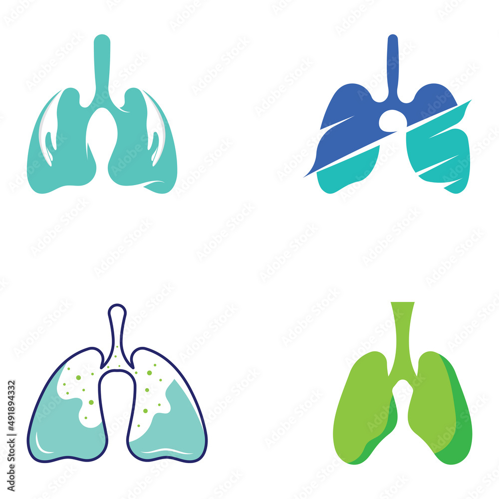 Fototapeta premium Lungs health and lungs care logo icon vector design illustration template