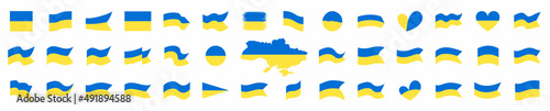 Ukraine flag set. Ukraina map on a transparent background. Ukrainian flag with a Pray for Ukraine concept icon. Vector illustration.