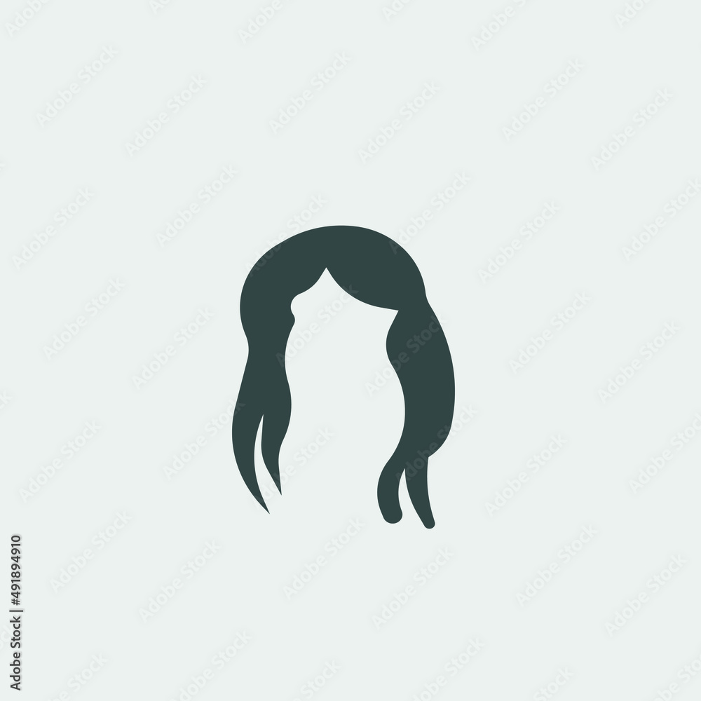 Human_black_hair vector icon illustration sign Human_black_hair vector icon illustration sign