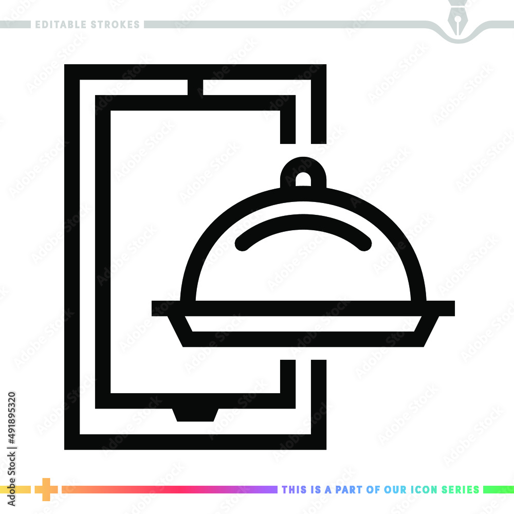 Line icon for restaurant reservation illustrations with editable strokes. This vector graphic has customizable stroke width. Line icon for restaurant reservation illustrations with editable strokes. This vector graphic has customizable stroke width.