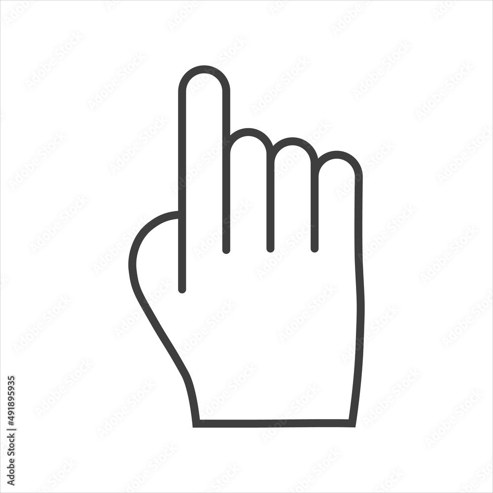 White hand cursor pointer icon. Flat version vector illustration. White hand cursor pointer icon. Flat version vector illustration.