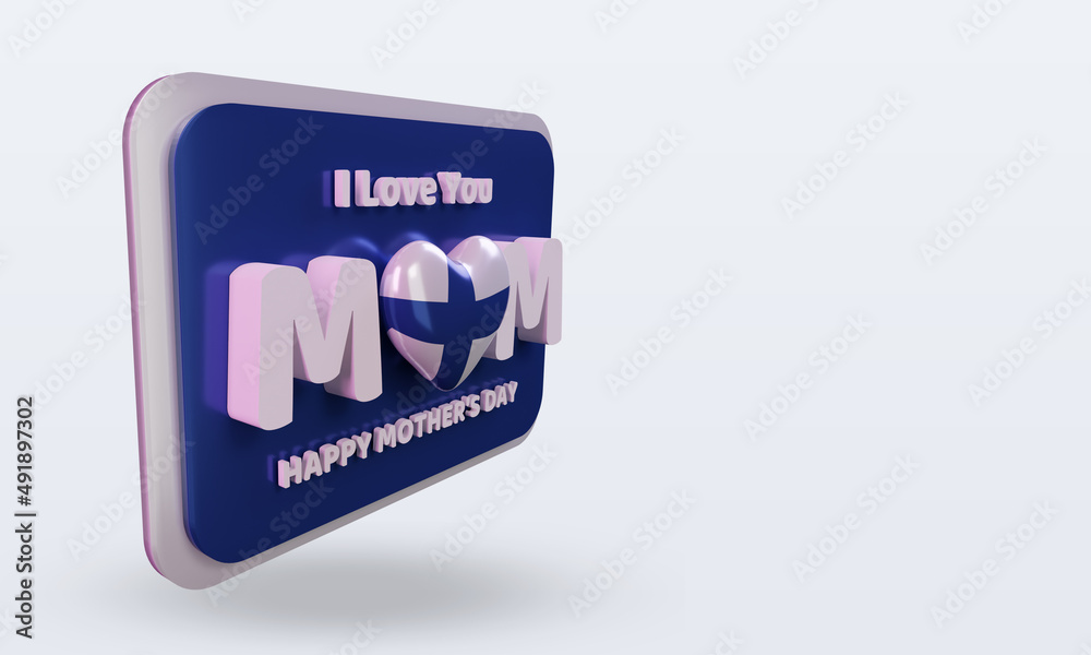 Fototapeta premium 3d mothers day Finland flag rendering left view