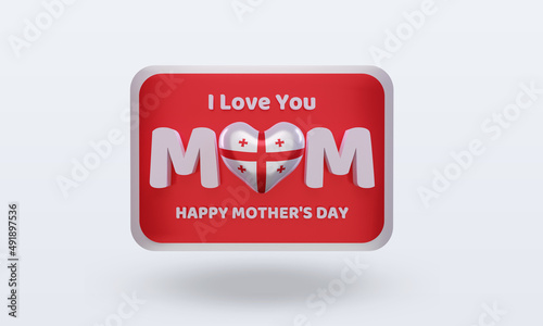 3d mothers day Georgia flag rendering front view