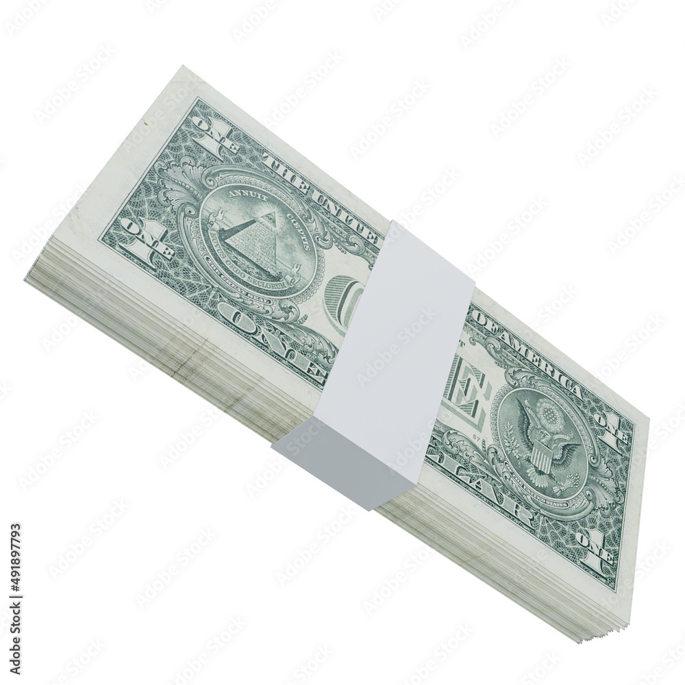 USA Currency Dollar 1: Stack of US Dollar USA banknote USA Currency Dollar 1: Stack of US Dollar USA banknote