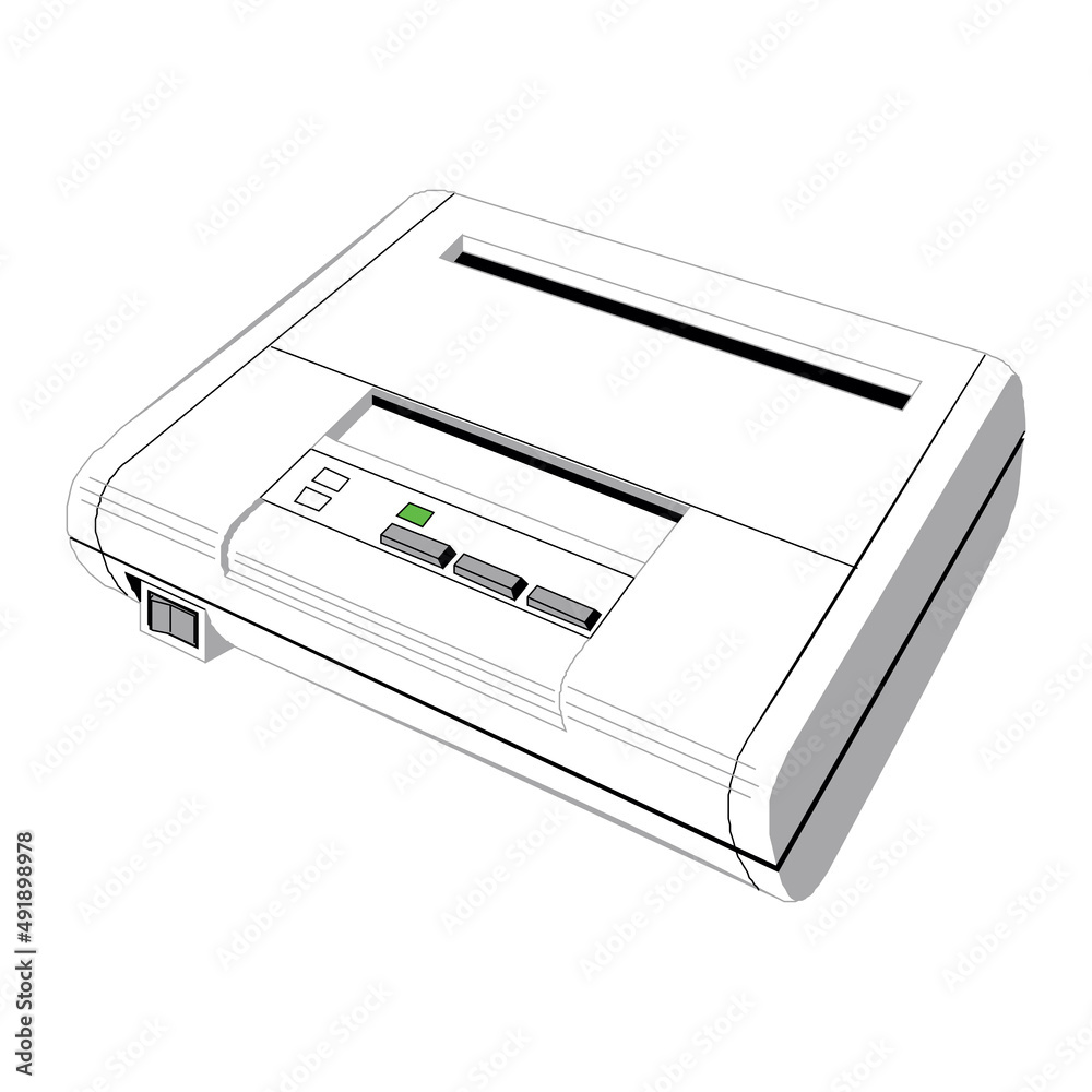 old printer design, vector illustration eps 10 on a white background old printer design, vector illustration eps 10 on a white background