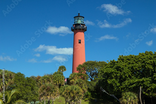 Red Colored Lighthouse near Jupiter, Floriday