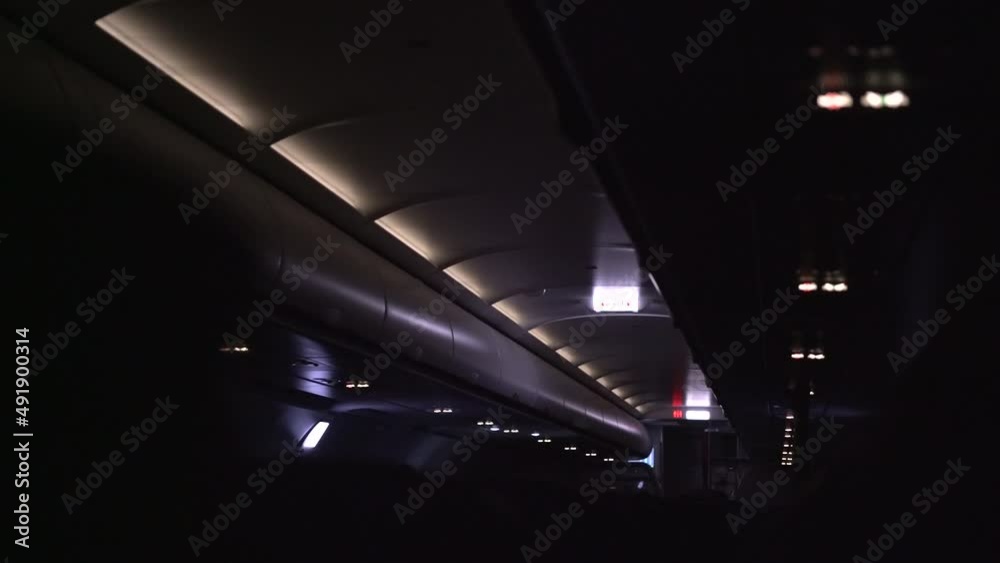 aircraft cabin illuminated by LED lighting aircraft cabin illuminated by LED lighting