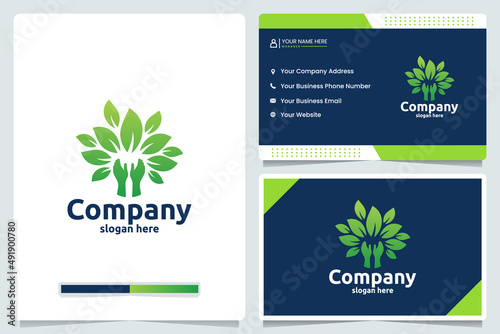 green massage ,healthy , logo design and business card