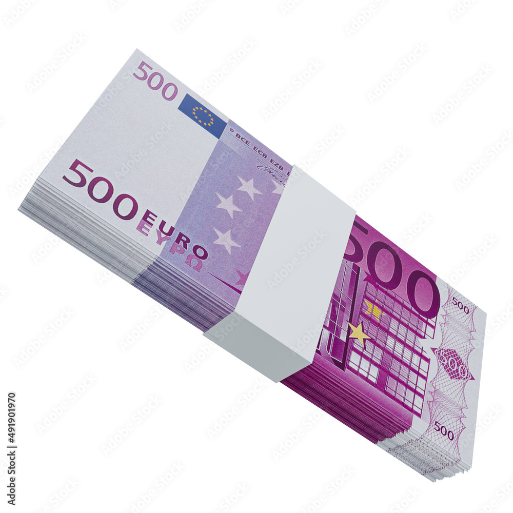 European Union Currency Euro 500: Stack of EUR European banknote European Union Currency Euro 500: Stack of EUR European banknote