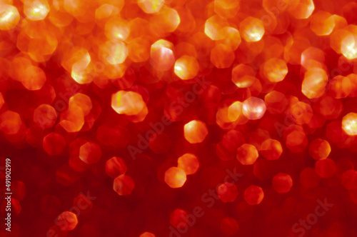 Dark red, maroon,gold,black circle abstract light background, Abstract bokeh Red shining lights, sparkling glittering Christmas,new year lights backdrop. Blurred abstract holiday background.