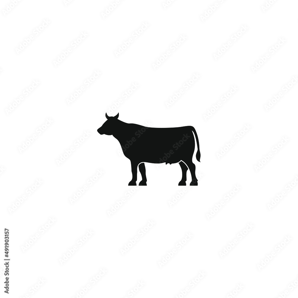 vector illustration of a cow for an icon or symbol. cow farm logo vector illustration of a cow for an icon or symbol. cow farm logo
