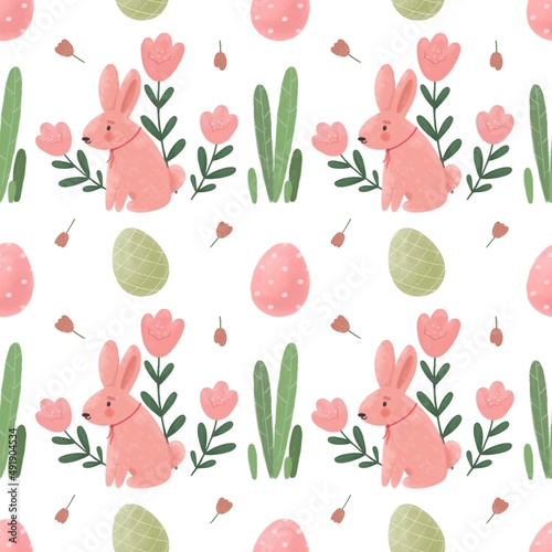 Seamless Easter pattern, great for wrapping paper, fabric and more.