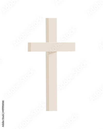 Cross. A religious symbol. Worship and prayer. Vector illustration of a crucifixion on a white background.