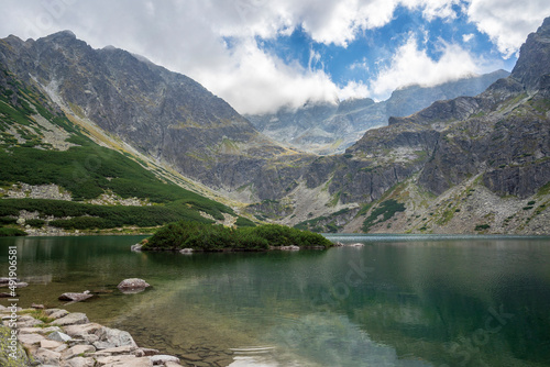 Black Pond Gasienicowy charming mountain lake in the High Tatras.