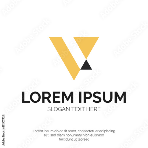 Free Download V Letter and Triangle Logo Design Premium Vector - GFXLoad