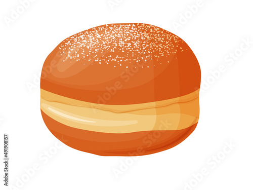 Paczki. Traditional polish sweet donut with jam.