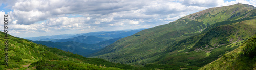 beautiful carpathian mountains, road, hills, forest, ukrainene © Тарас Белецкий