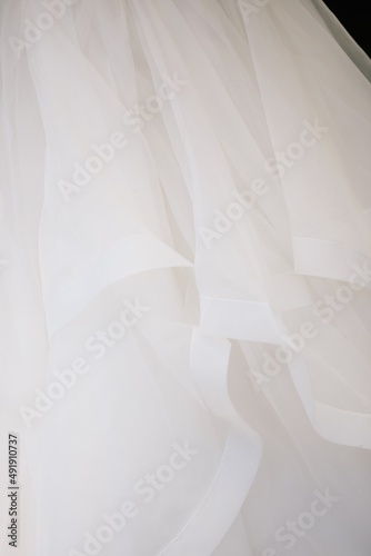 Detail of the veil of a wedding dress