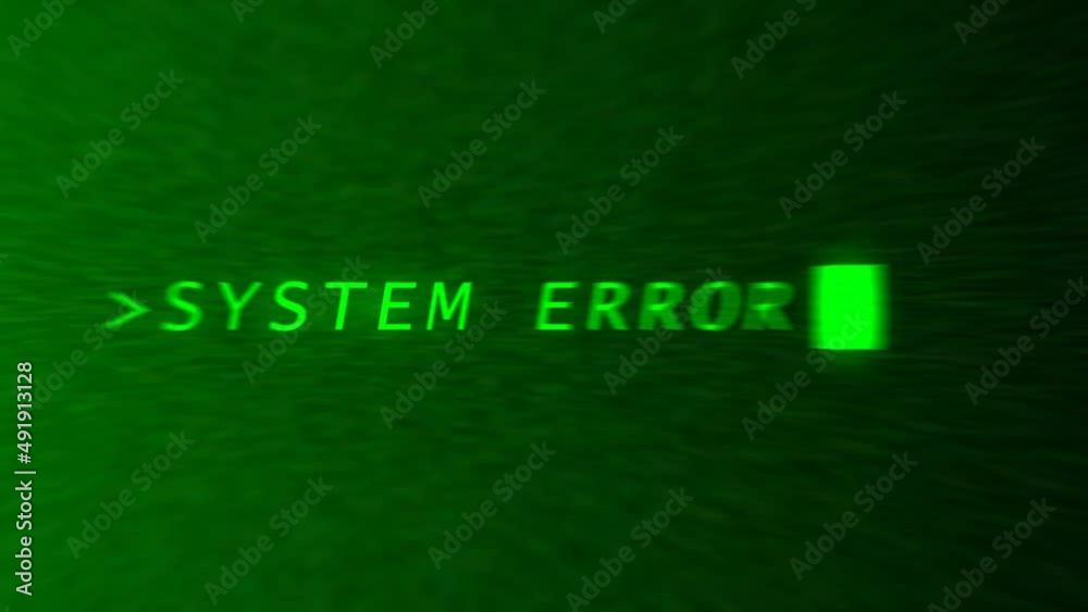 System error inscription. Hacker attack. Line of programming code with glitch effect.	