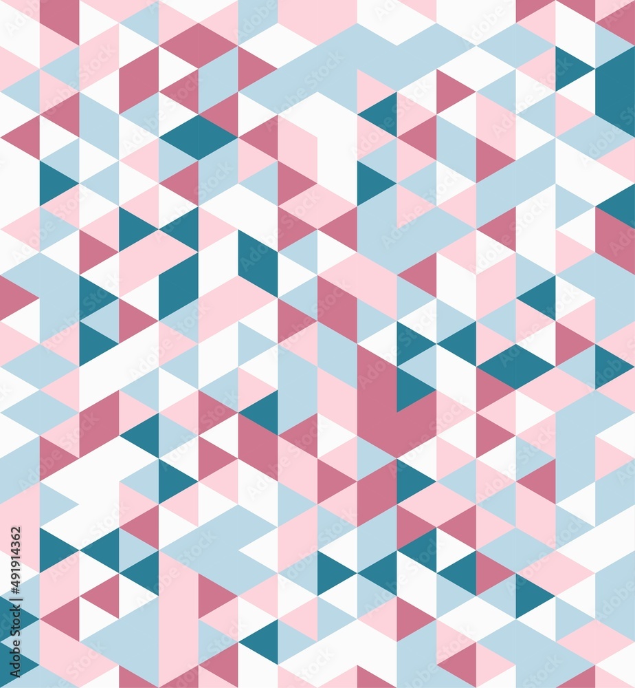 Pink, blue and white abstract cubes or triangles background. Vector illustration. Pink, blue and white abstract cubes or triangles background. Vector illustration.