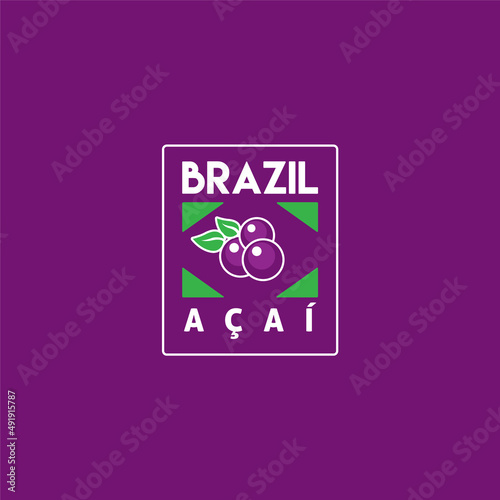 Brazil açaí. Logo template.