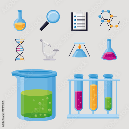ten chemistry lab icons