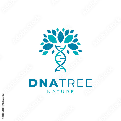 DNA Tree Leaf Logo Vector Design Inspiration