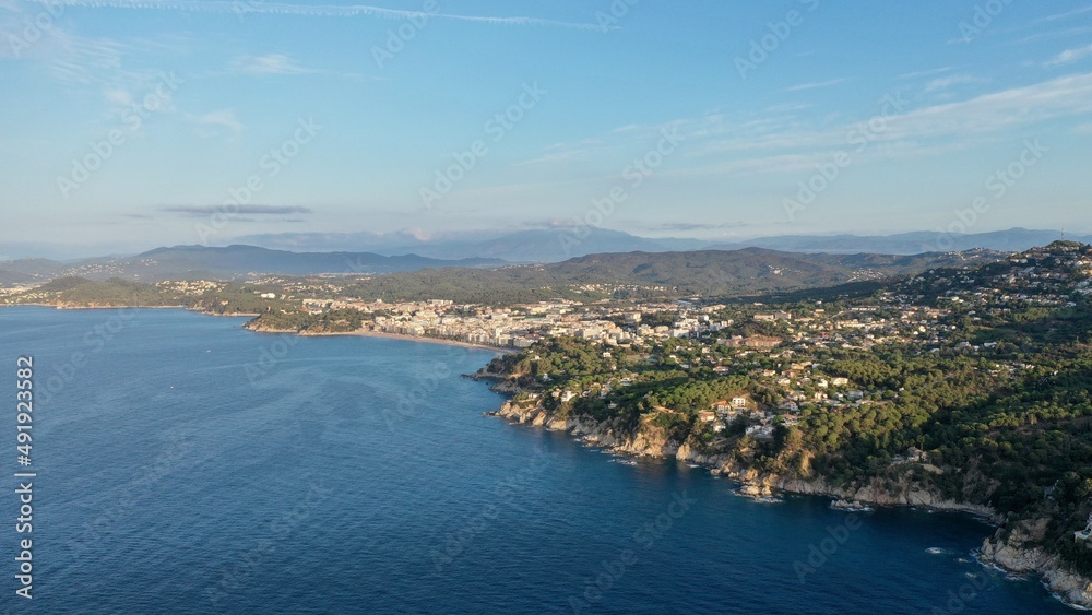 survol de Lloret de mar en catalogne sur la costa brava survol de Lloret de mar en catalogne sur la costa brava