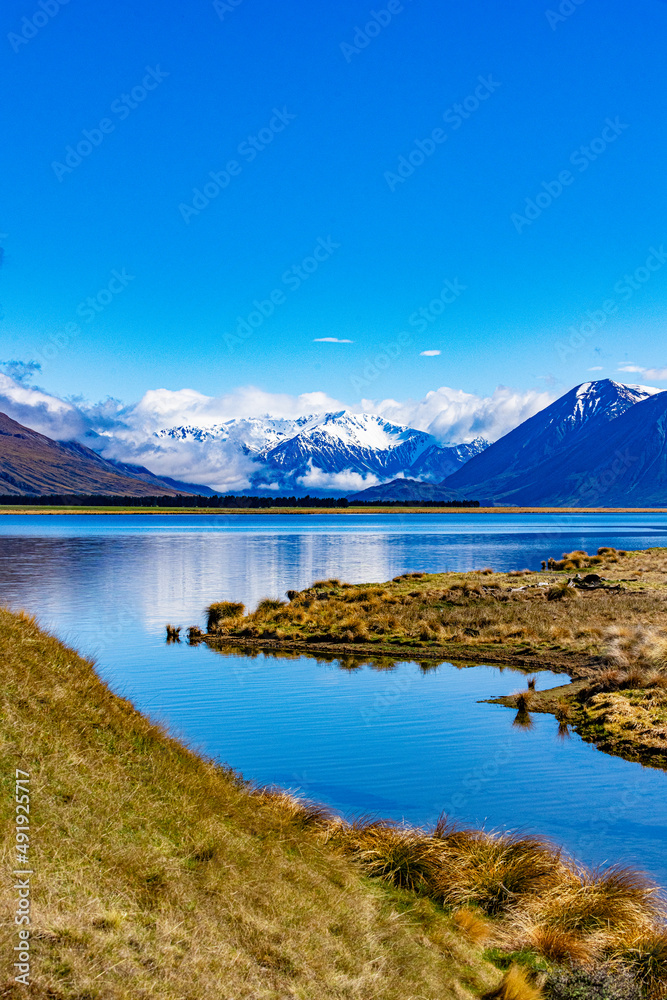 Naklejka premium Mountain scenery in New Zealand