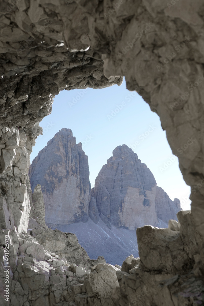 Tre Cime di Lavaredo in the Ampezzo Dolomites, Italy, Europe