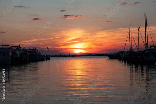 sunset at the marina