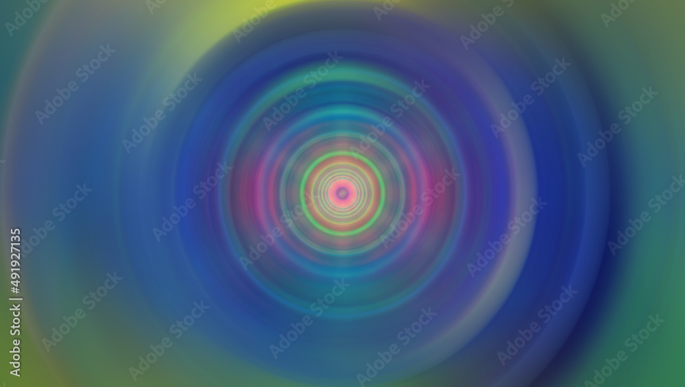 Glowing circles on a dark gradient background.