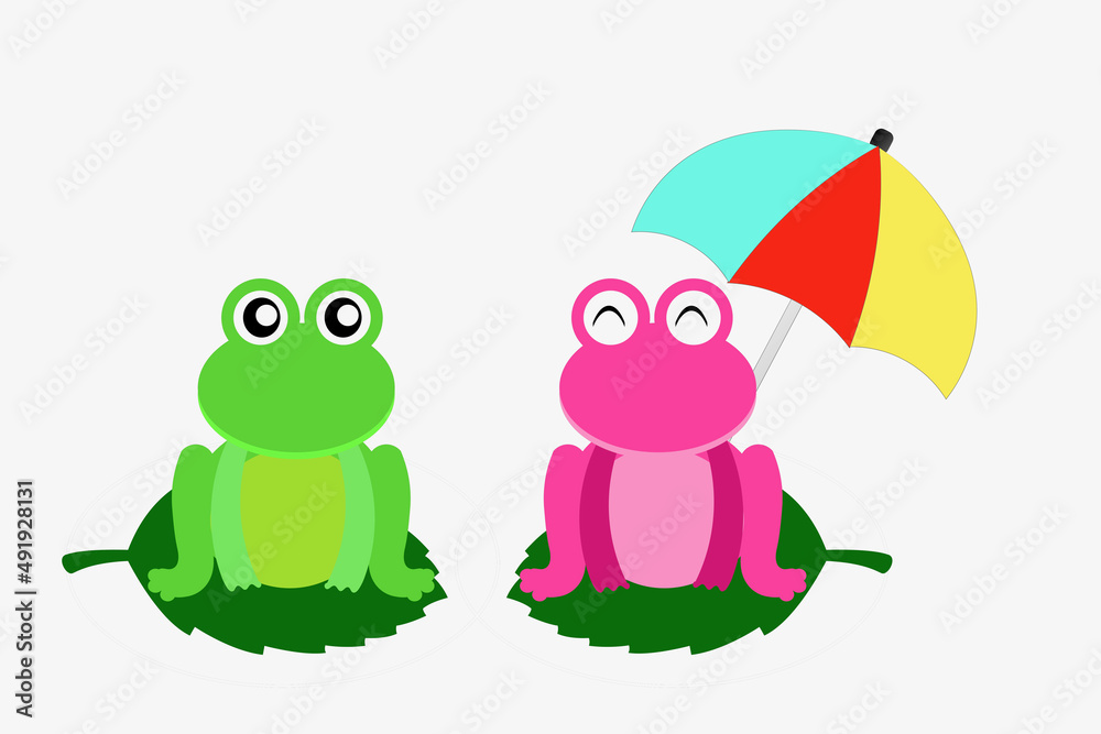 Obraz premium 蛙のカップル