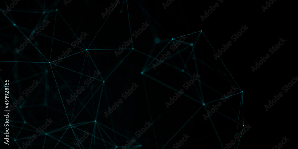 Abstract beautiful geometric background. Abstract plexus futuristic, polygonal space with a dark background. Plexus fantasy. Abstract technology