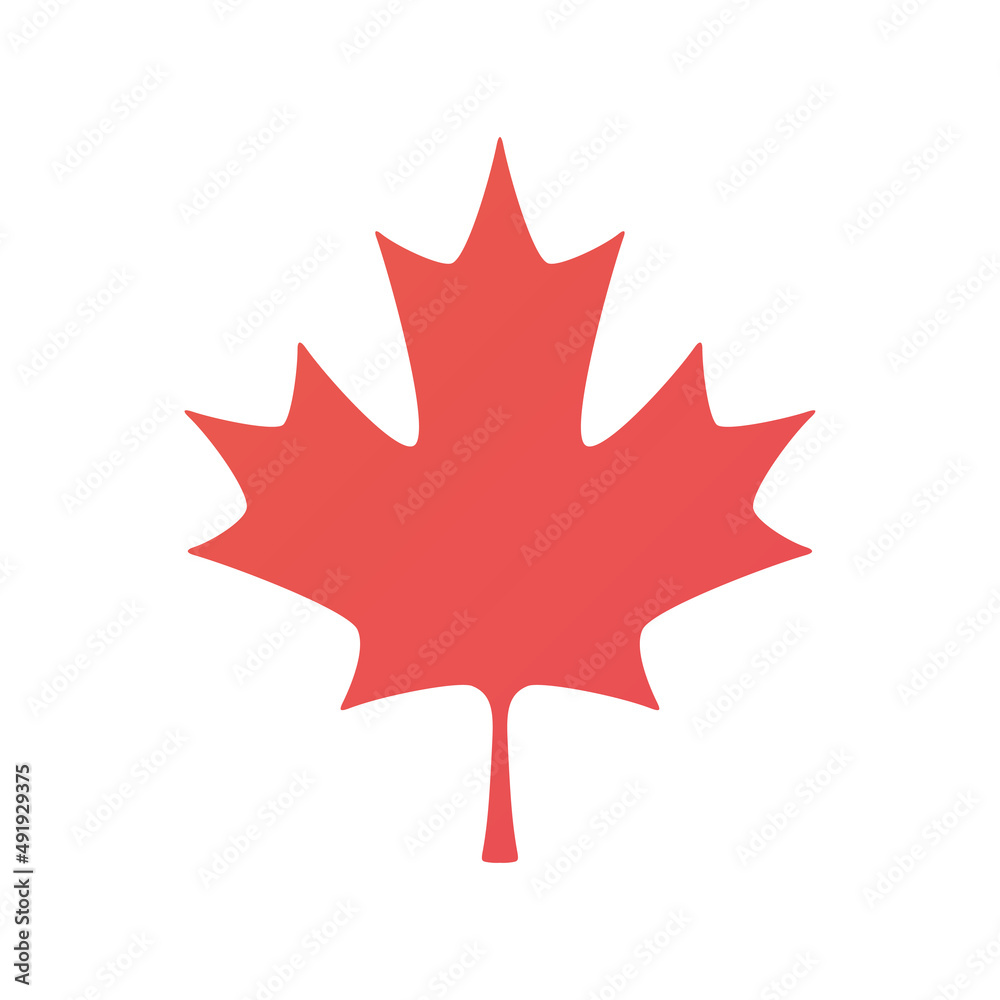 Red Canadian autumn maple leaf isolated flat vector silhouette icon Red Canadian autumn maple leaf isolated flat vector silhouette icon