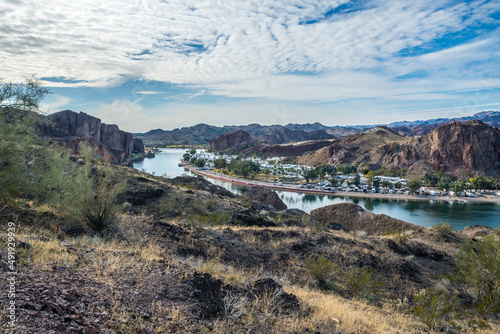An overlooking view of nature in Buckskin Mountain SP, Arizona