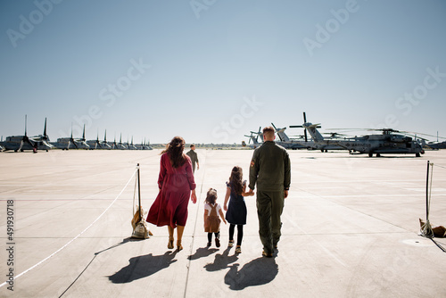 Military Family Reuniting at Miramar in San Diego