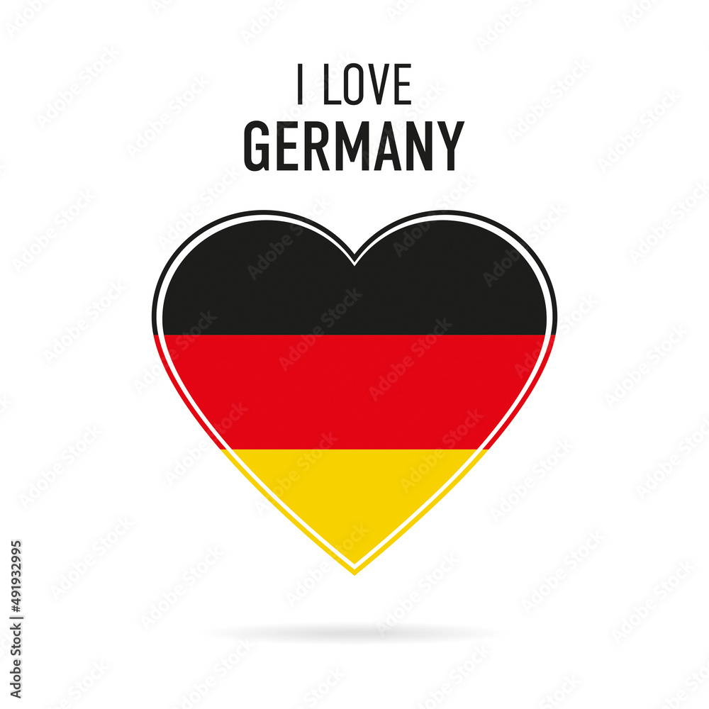 I love Germany - Flag design und text isolated on a white background I love Germany - Flag design und text isolated on a white background