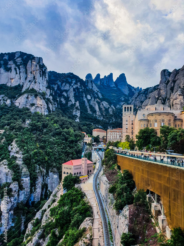 Obraz premium View over Montserrat Monastery in catalonia, Spain.