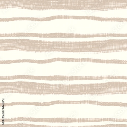 Minimal ecru jute wavy stripe texture pattern. Two tone washed out beach decor background. Modern rustic brown sand color design. Seamless striped distress pattern for shabby chic coastal living. 