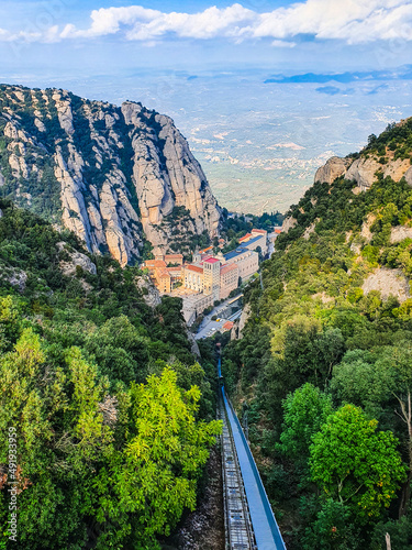 View over Montserrat Monastery in catalonia, Spain.