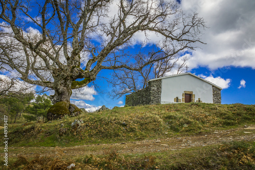 Church on the top of the mountain in the village of Manteigas, Serra da Estrela - Portugal