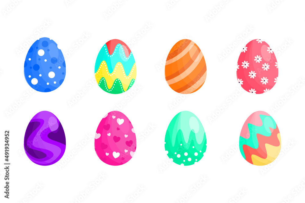 Happy Easter Day. Cute colorful Easter eggs on white background vector illustrations design Happy Easter Day. Cute colorful Easter eggs on white background vector illustrations design