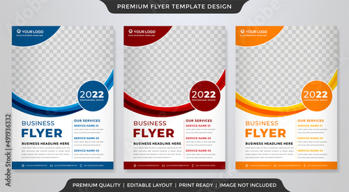 a4 business flyer layout template design with minimalist style and modern concept use for product presentation and business infographic