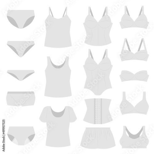 女性用下着のイラストセット