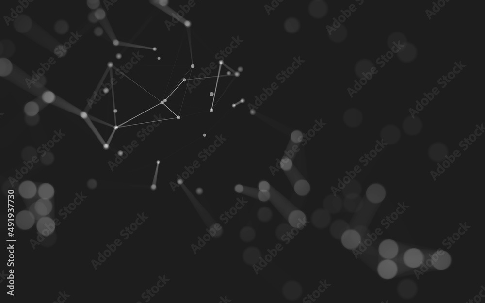 Abstract background. Molecules technology with polygonal shapes, connecting dots and lines. Connection structure. Big data visualization. Abstract background. Molecules technology with polygonal shapes, connecting dots and lines. Connection structure. Big data visualization.