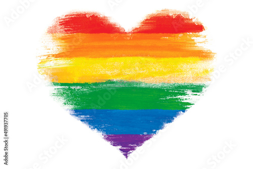 LGBT flag in the shape of a heart