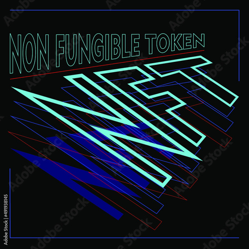 abstract lettering of the logo of a non-fungible token on a dark background