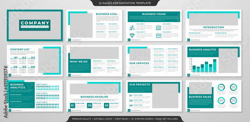 minimalist presentation template with clean style use for business annual report and infographic 