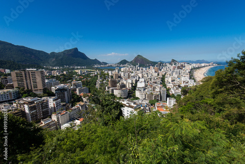 Aerial View of Leblon and Ipanema Neighborhoods With Corcovado Mountain in the Horizon, Rio de Janeiro, Brazil